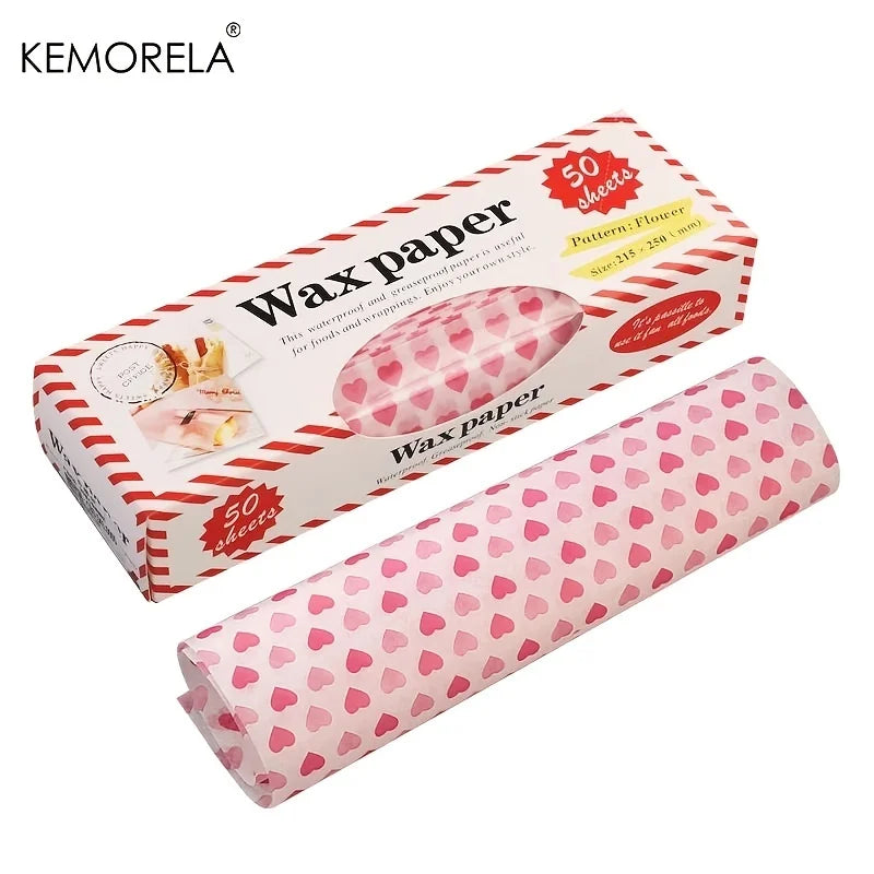 KEMORELA 50-Pack Food Grade Wax Paper Wrappers – Bread & Burgers Food Wax Paper Wrappers Axl