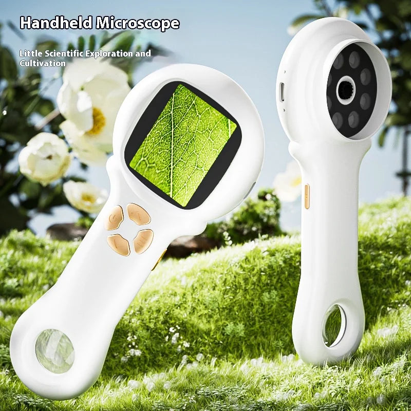 Handheld Kids Microscope – HD Electronic Magnifying Glass 500X Kids Science Microscope Axl