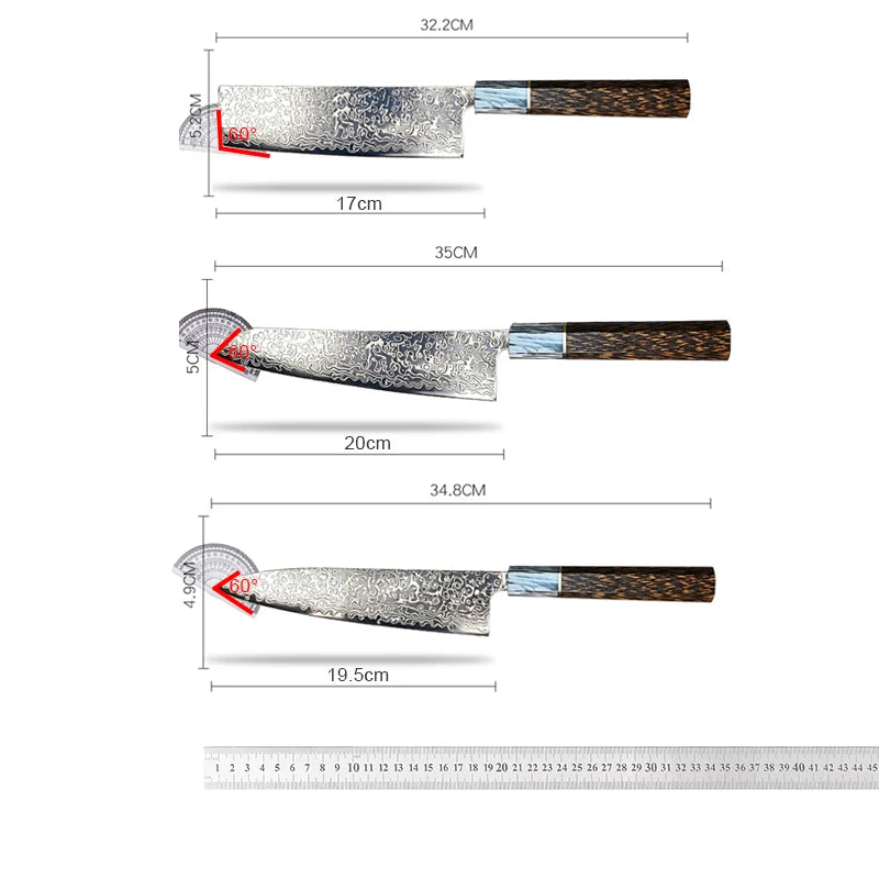 Damascus Steel Chef Knife – 20cm Professional Kitchen Knife Damascus Chef Knife Axl