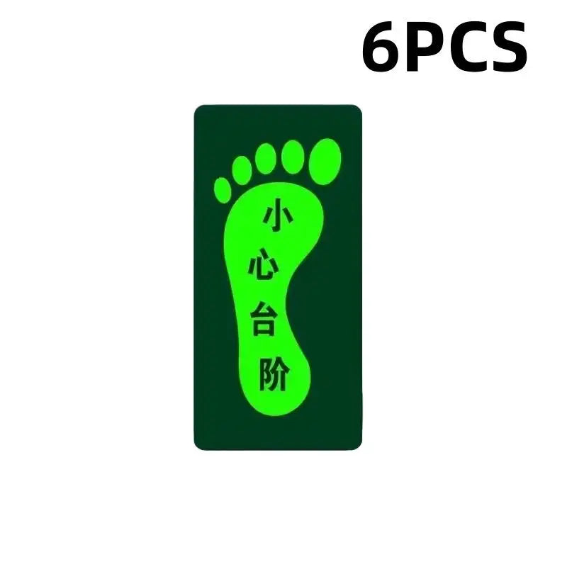 Glow in the Dark Exit Floor Stickers – Evacuation Signs 2/6 Pack Safety Floor Stickers Axl A MIND THE STEP X6