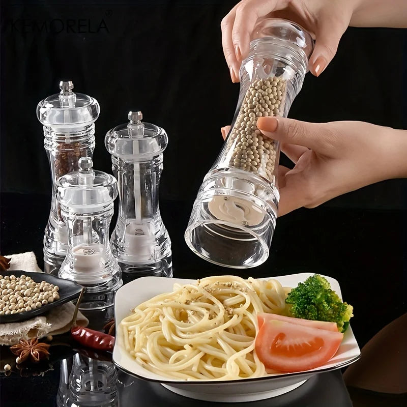KEMORELA Acrylic Manual Pepper & Salt Grinder Mill Shaker Spice Grinder Mill Axl