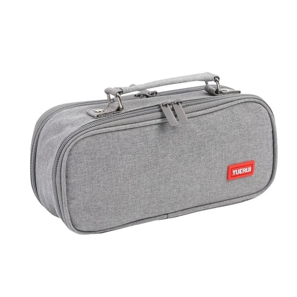 Canvas Pencil Case – 5-Layer Large Capacity Stationery Bag Canvas Pencil Case Axl Grey