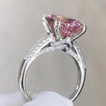 Huitan Big Oval Pink CZ Ring for Women – Statement Wedding Ring Fashion Statement Ring Axl Q896 7