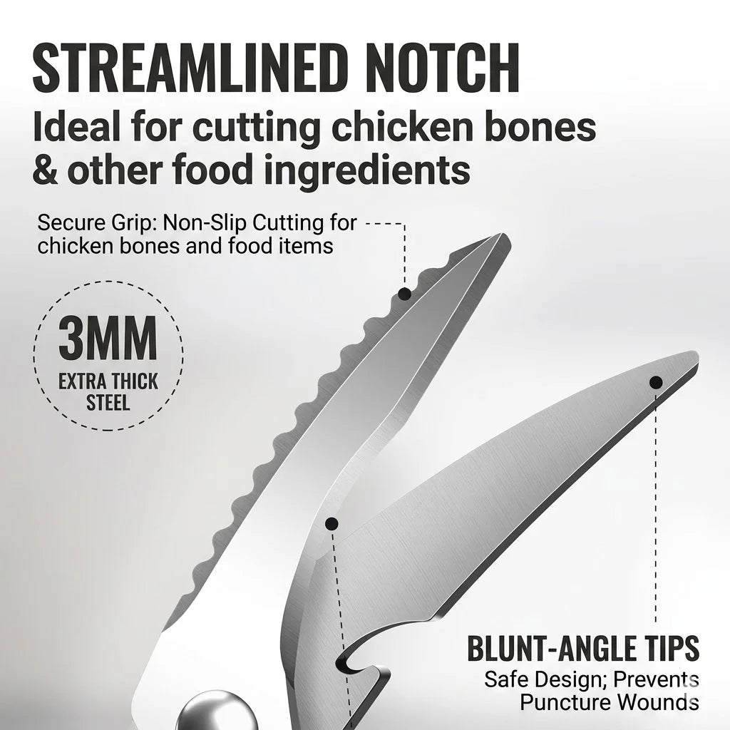 PLYS Multifunctional Kitchen Scissors – Stainless Steel Shears Kitchen Shears Axl