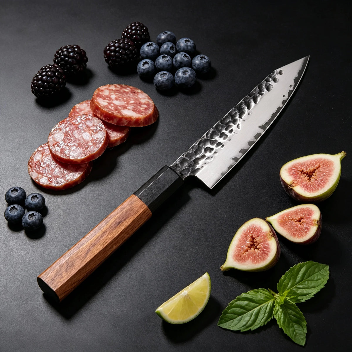Hand Hammered Japanese Kiritsuke Chef Knife – Stainless Steel Japanese Chef Knife Axl