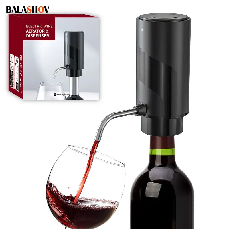 BALASHOV Electric Wine Aerator Dispenser – One-Touch Decanter Electric Wine Aerator Axl black