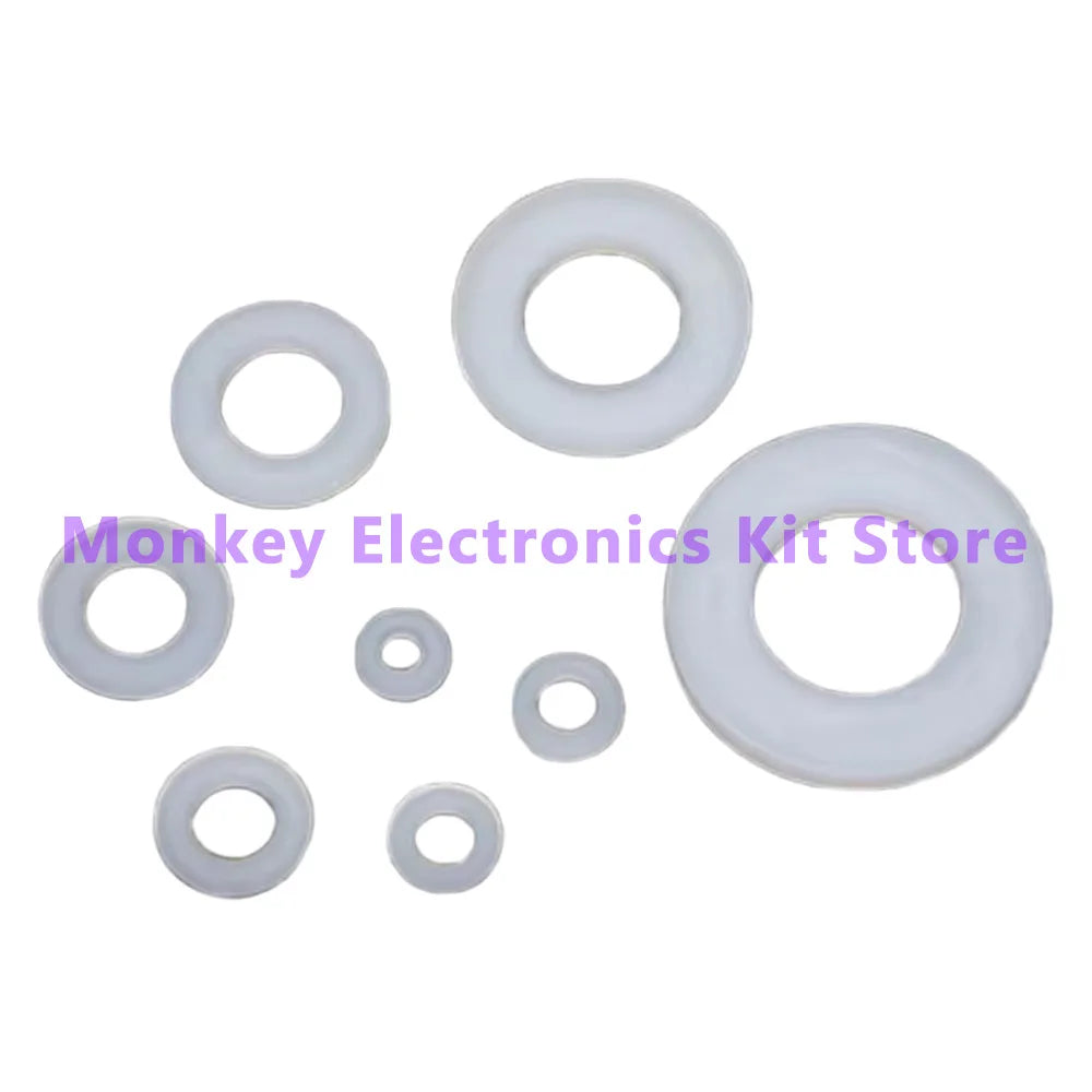 500 PCS Nylon Flat Washer Kit – M2 to M10 Insulation Gaskets Nylon Washer Kit Axl