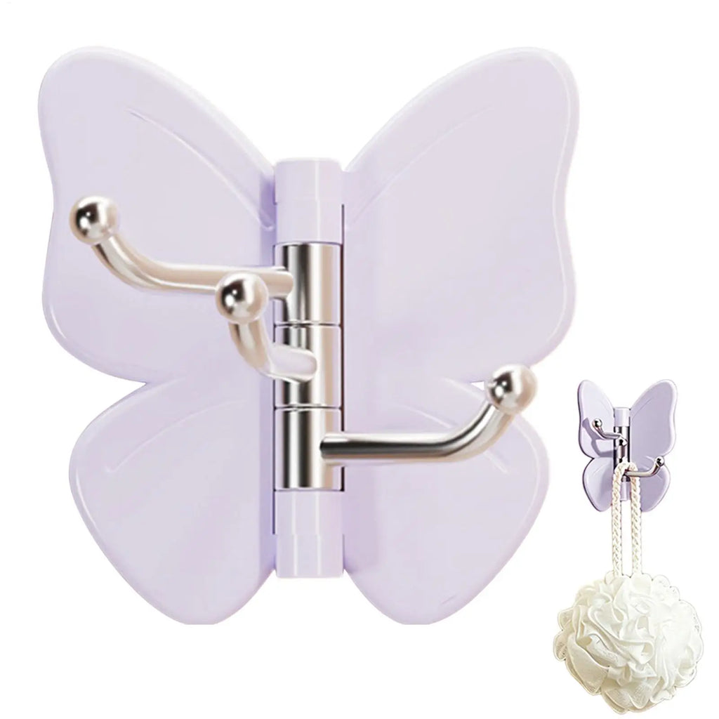 Decorative Butterfly Triple Wall Hooks – Self Adhesive No-Drill Decorative Wall Hooks Axl
