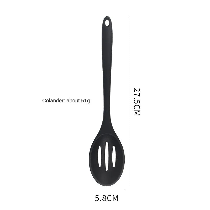 8-Piece Black Silicone Kitchen Utensil Set – Spoons & Spatulas Silicone Utensil Set Axl Slotted Spoon-Black