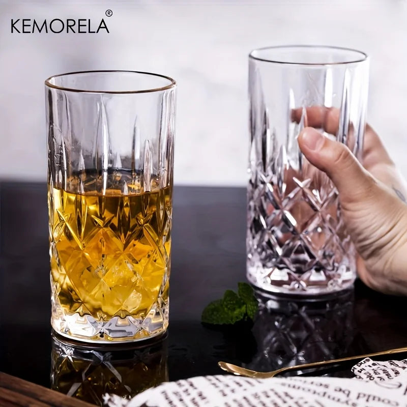 KEMORELA 423ml Stemware Glass Cups | 1-2 Pcs, Dishwasher Safe Glass Stemware Set Axl