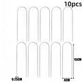 10-Pack U-Type Metal Garden Staples – Galvanized Sod Pins Garden Ground Stakes Axl 0.25x4x15cm-10pcs