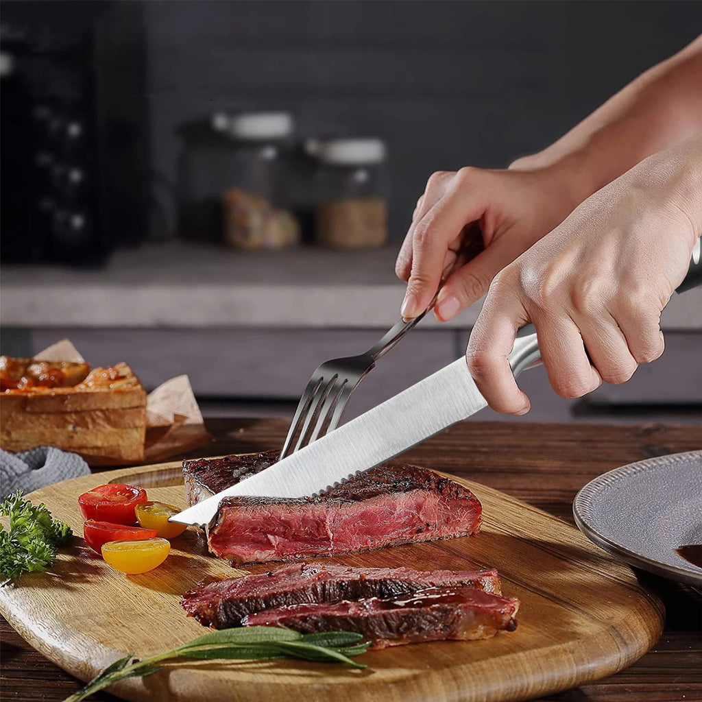 Serrated Steak Knife Set – Stainless Steel, 1/3/5/8 Piece Steak Knife Set Axl