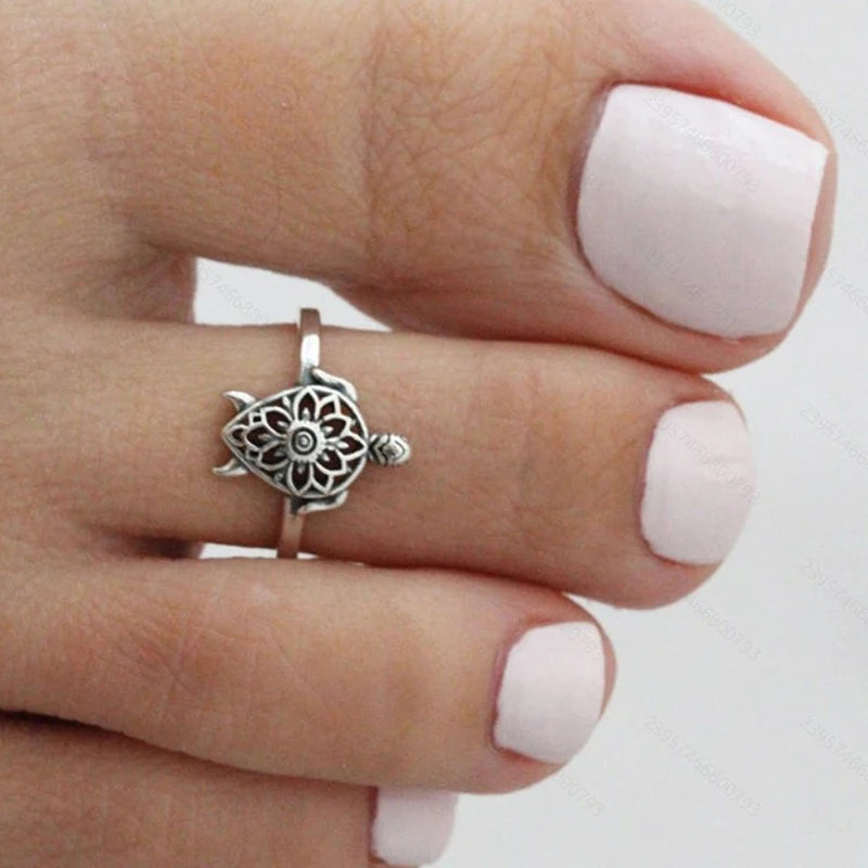 Sea Turtle Adjustable Toe Ring – Boho Beach Jewelry for Women Toe Ring Axl