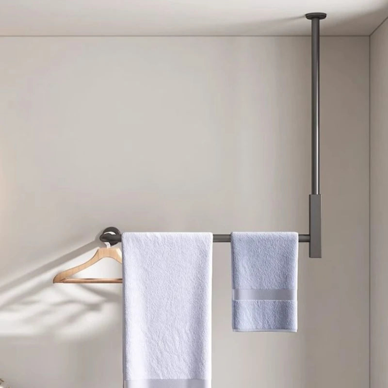 Black Stainless Steel Wall-Mounted Towel Rack – Single Bar Bathroom Towel Rack Axl