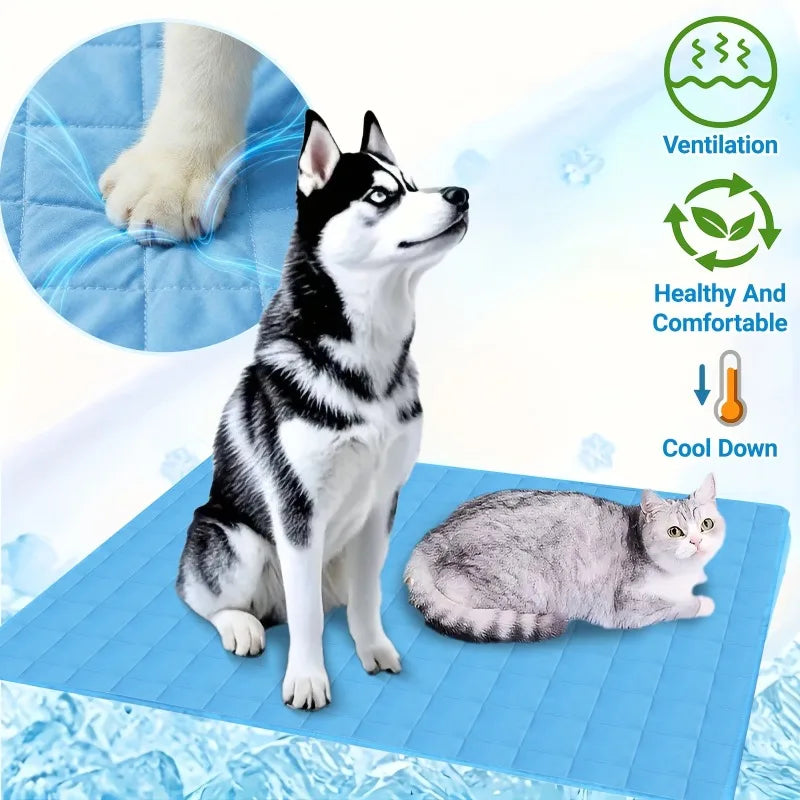 KEMORELA Ice Silk Dog Cooling Mat – Breathable Pet Bed S–XL Dog Cooling Mat Axl