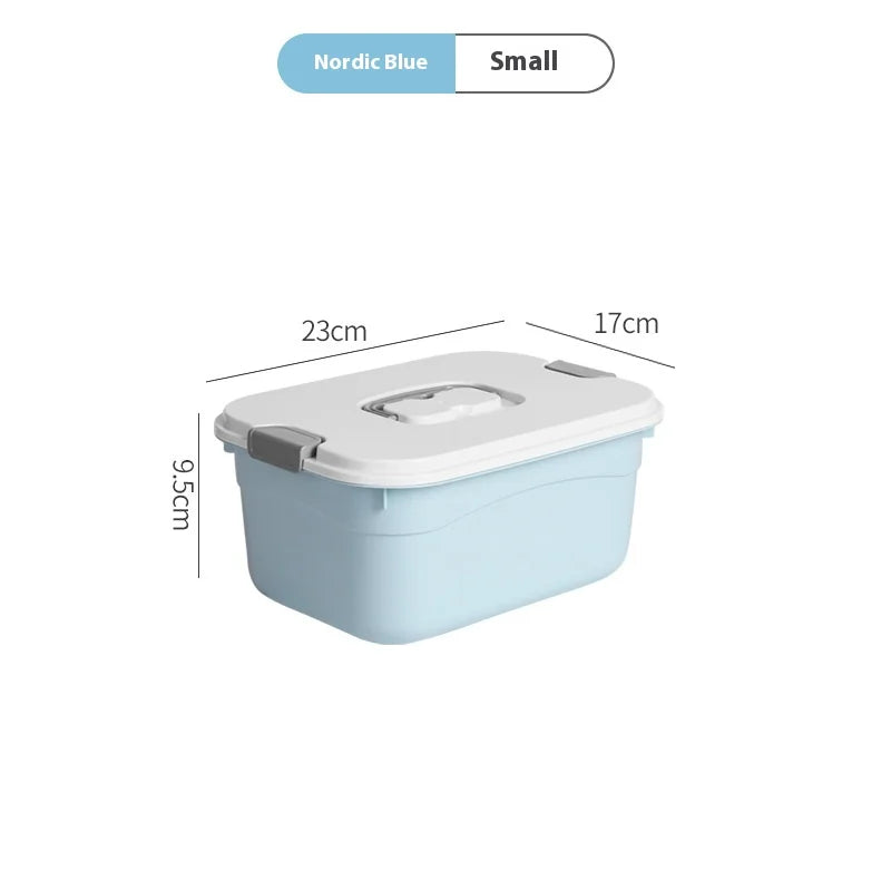 Large Foldable Plastic Storage Bins with Lids – 60L Organizer Plastic Storage Bin Axl blue S