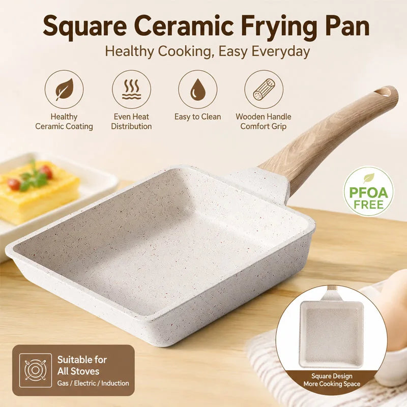 KEMORELA Tamagoyaki Pan – Non-Stick Japanese Egg Pan Tamagoyaki Egg Pan Axl