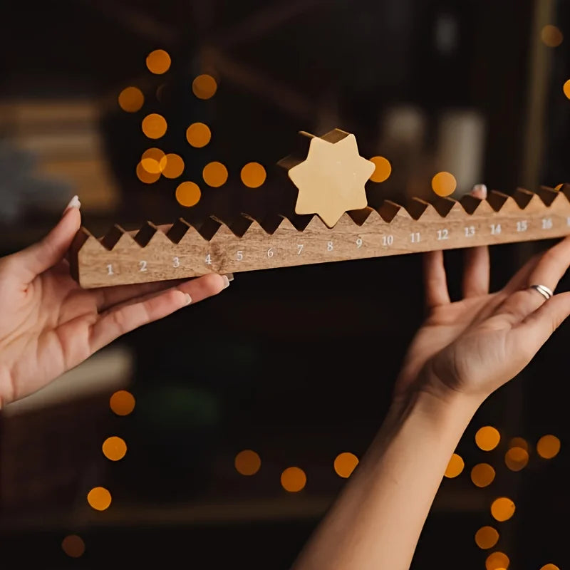 Wooden Christmas Countdown Advent Calendar – Star Design Advent Calendar Axl