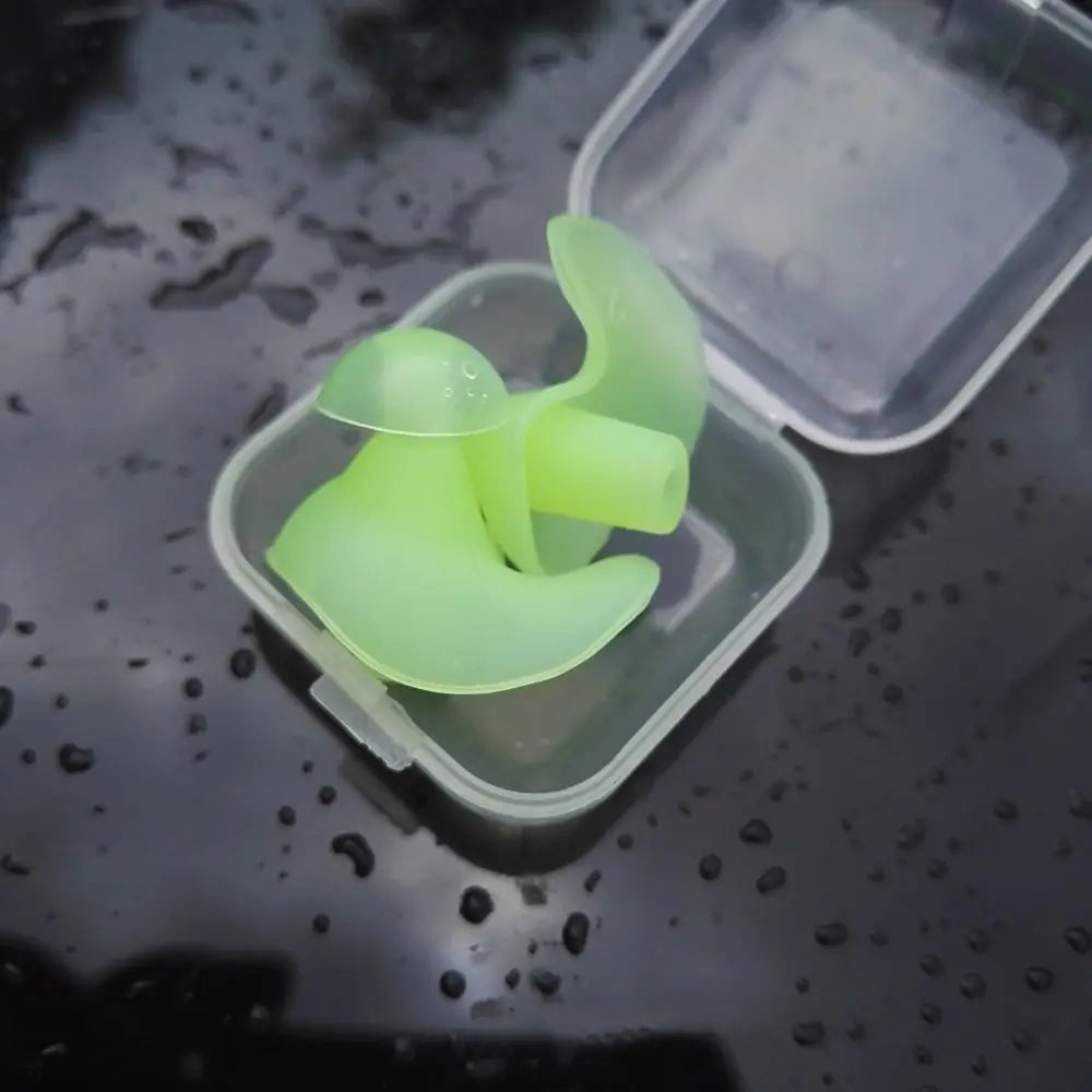 Silicone Swimming Earplugs – Waterproof Ear Plugs with Storage Box Swimming Earplugs Axl green-with case