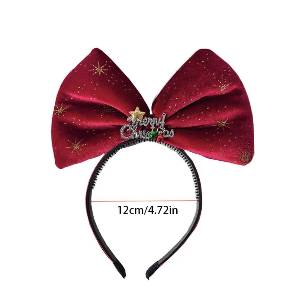 Sequin Christmas Headband – Red Bowknot & Star Hair Hoop Christmas Headband Axl