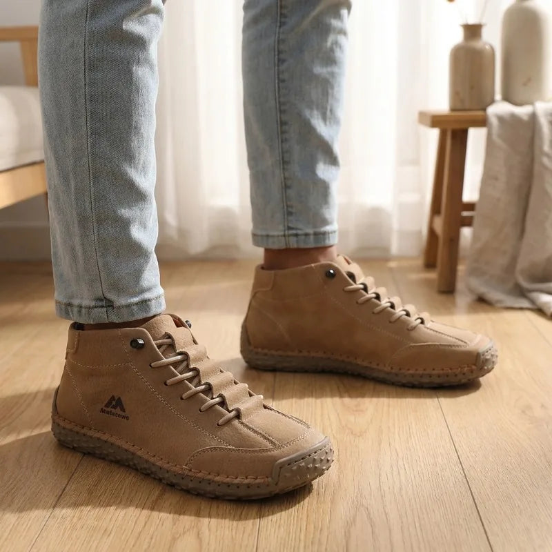 ZULIWAGN Women's Retro Leather Flat Sneakers | British Style Retro Leather Sneakers Axl