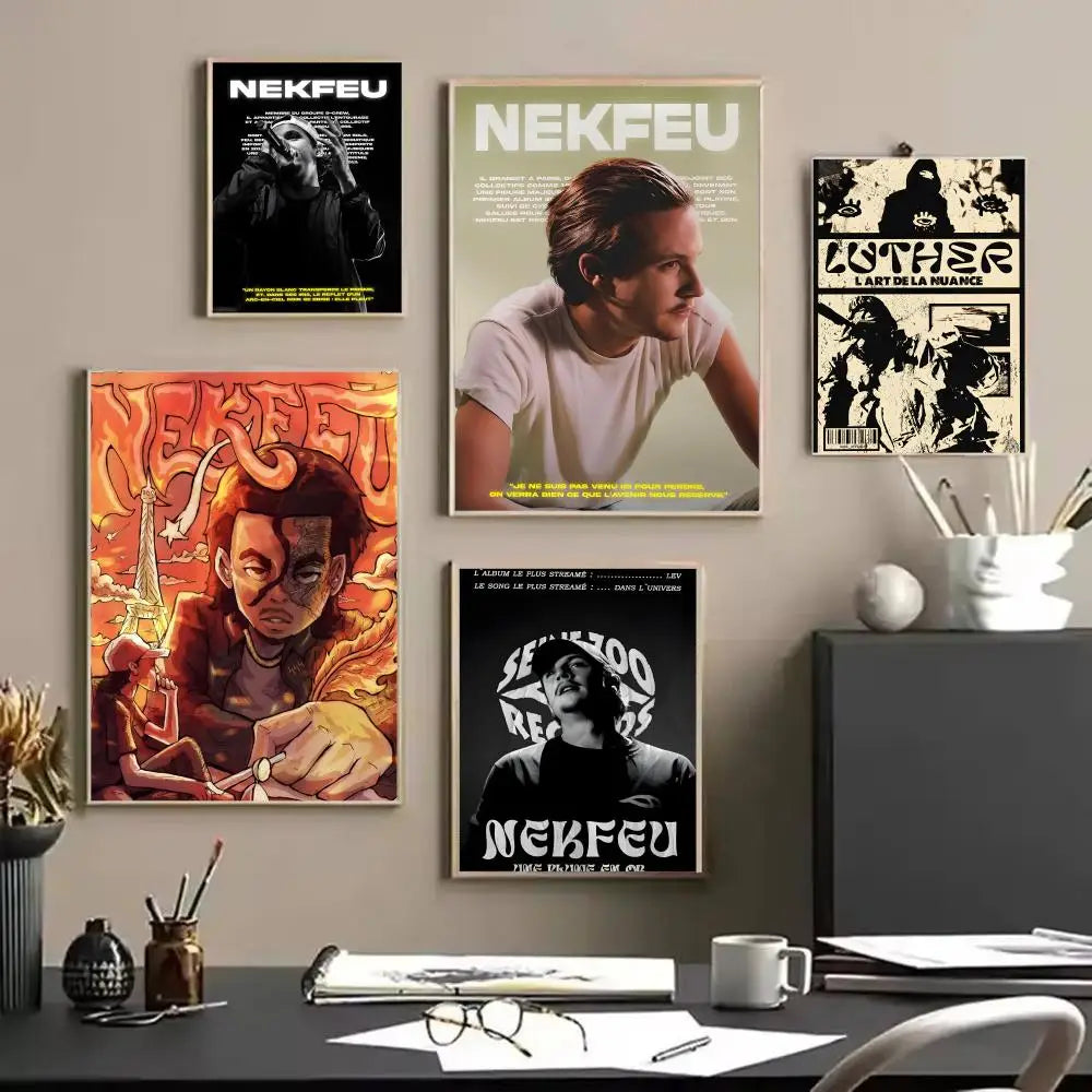 Nekfeu Rapper Canvas Wall Art Poster – Unframed Home Decor Canvas Wall Art Axl