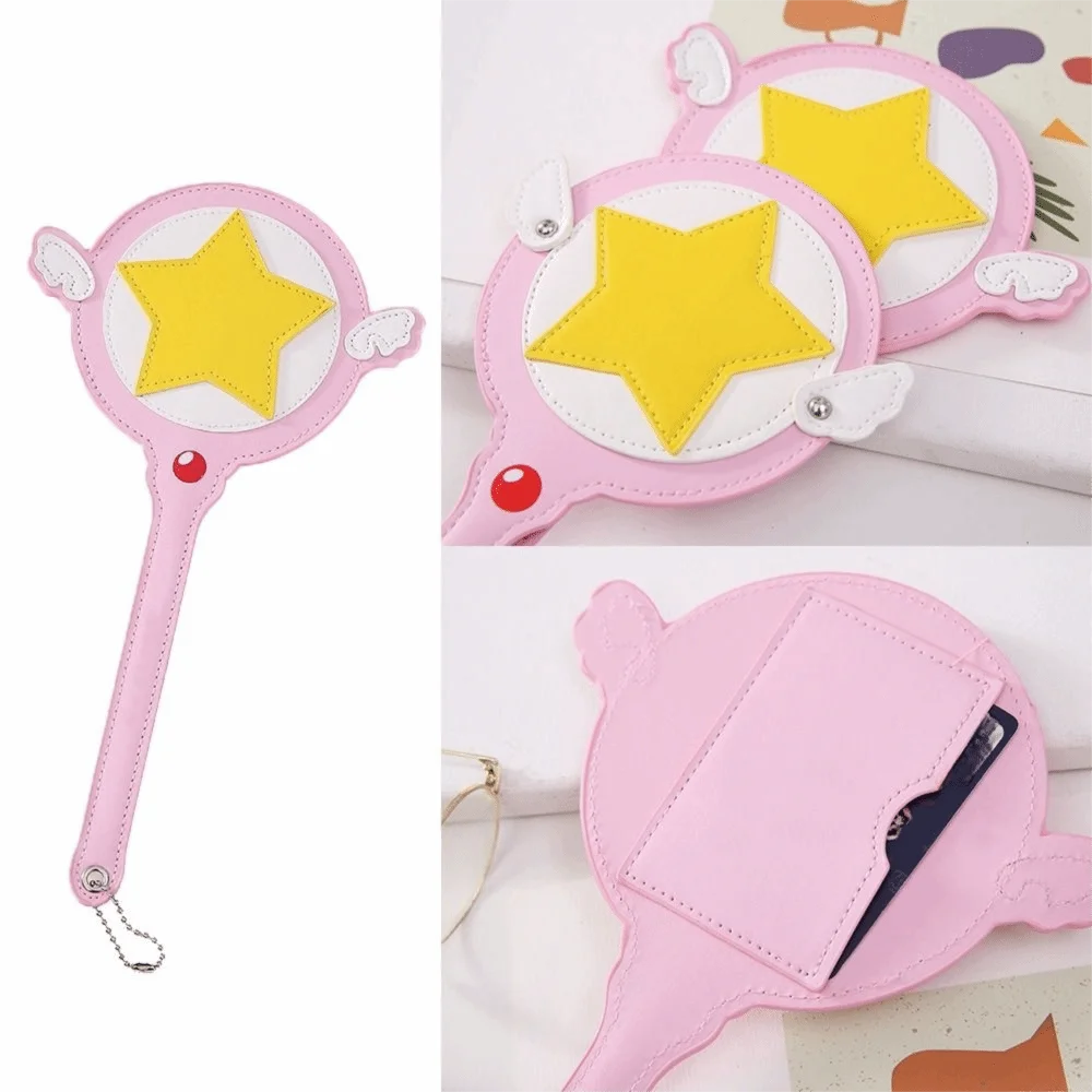 Anime Magic Wand Card Holder Bag – Cute Wings PU Zipper Pouch Card Holder Bag Axl