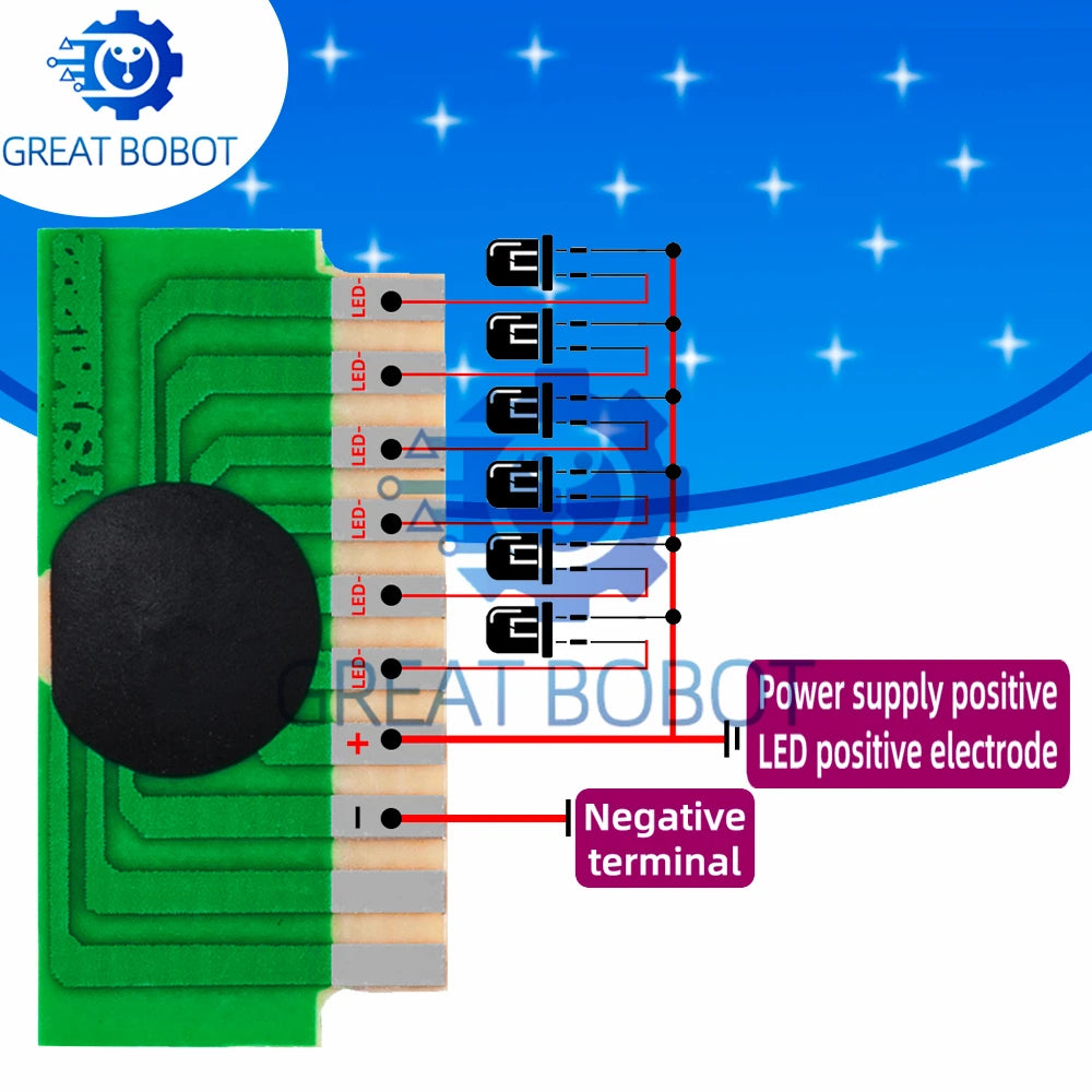 6-LED COB Cycle Flash Driver Module – DIY Control Board 3-4.5V LED Driver Module Axl