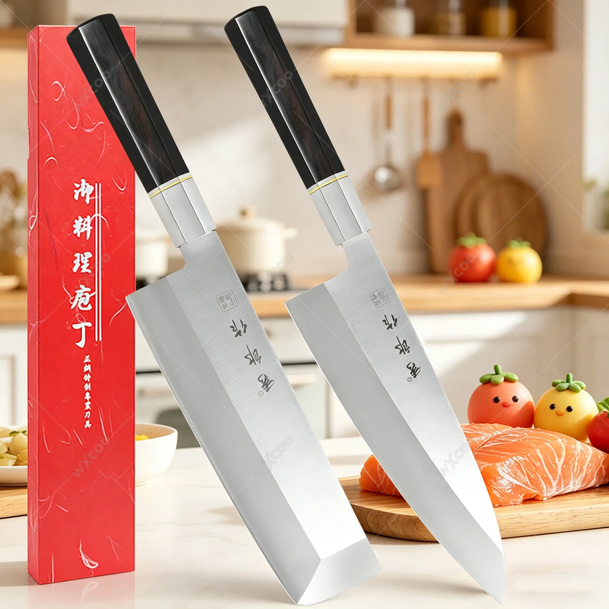 WXCOO Fish Filleting Knife – Sashimi & Sushi Stainless Steel Fish Filleting Knife Axl 2PCS-18CM