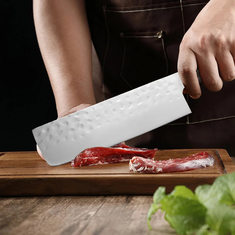 Stainless Steel Meat Cleaver – Wood Handle Chef Knife | InLeung Kitchen Cleaver Knife Axl