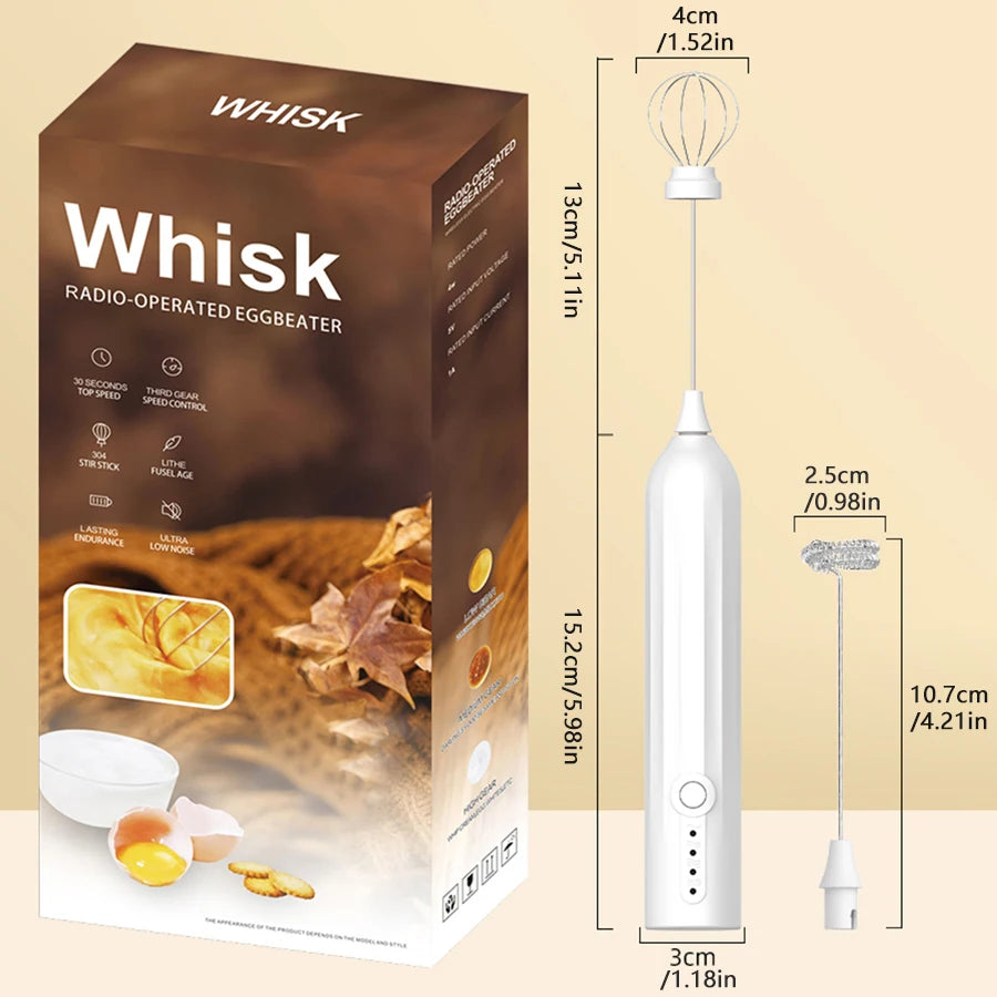 Mini Handheld Electric Milk Frother – Type-C Rechargeable Handheld Milk Frother Axl White Color