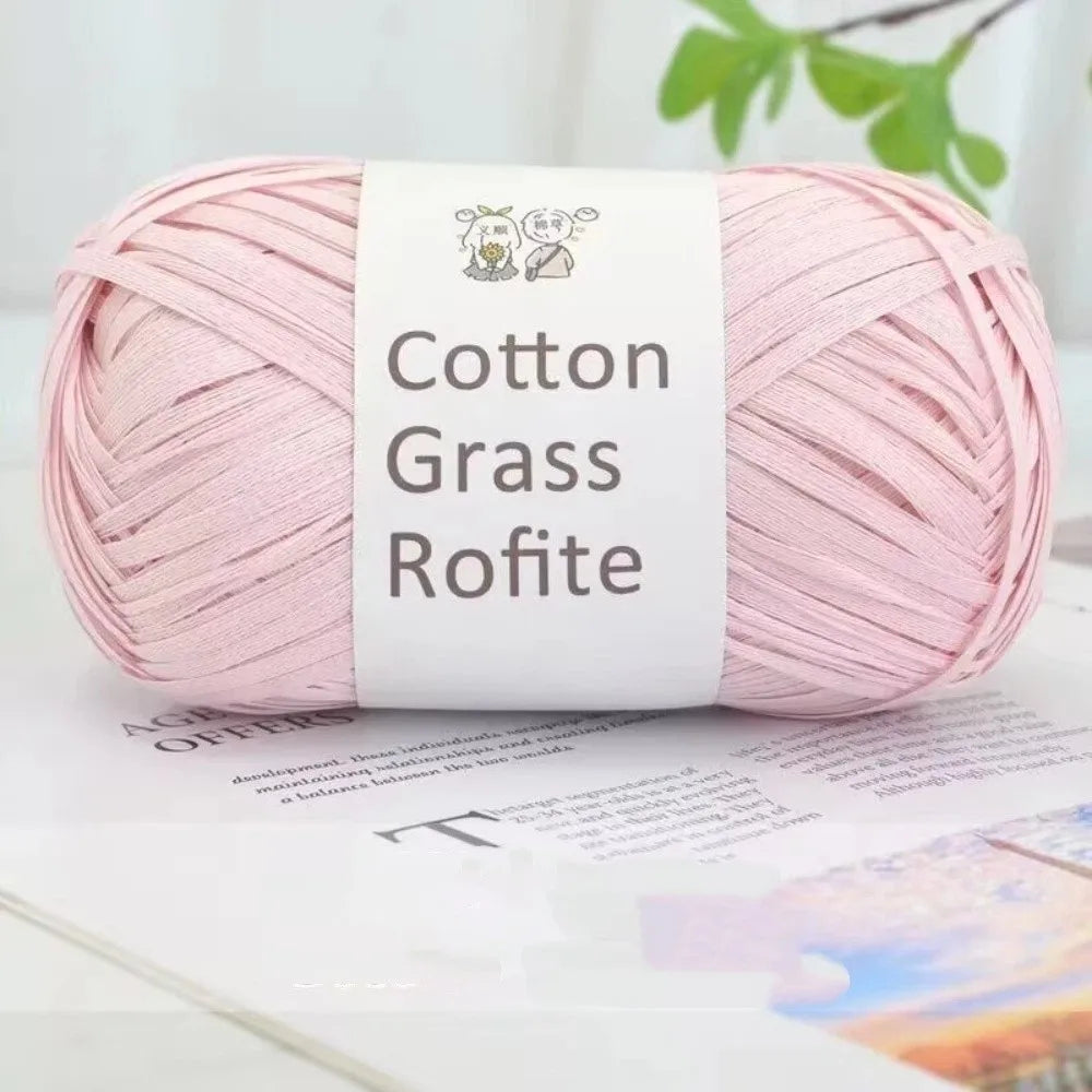 102M Multicolor Raffia Yarn for Crochet, Knitting & DIY Crafts Craft Yarn Axl Pink