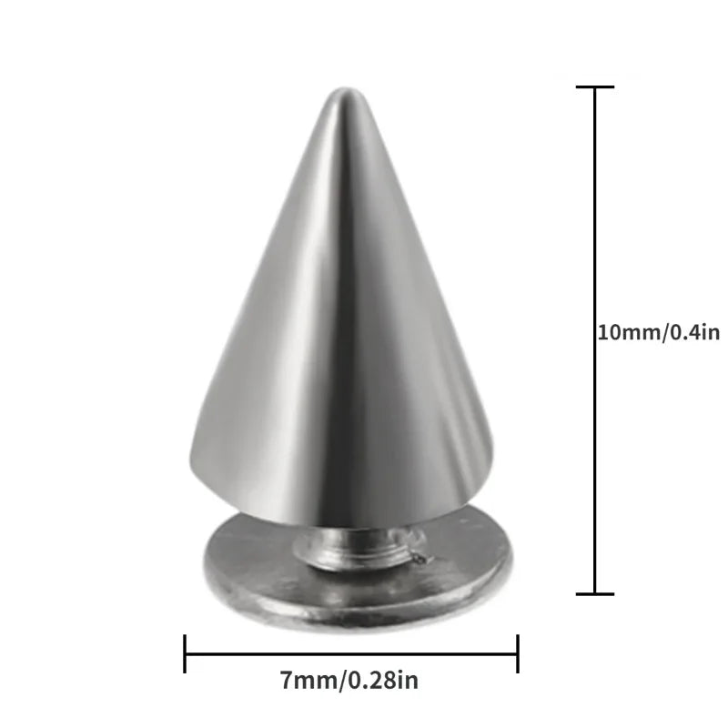 100Pcs Cone Studs & Spikes – Punk DIY Rivets for Leather & Clothes Punk Craft Studs Axl
