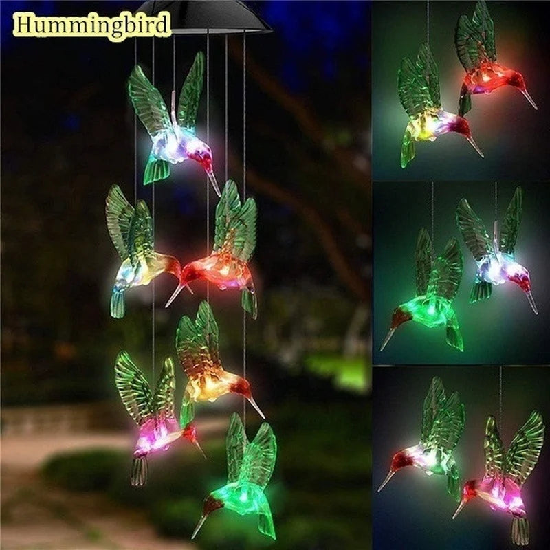 Solar Wind Chime LED Light – Color Changing Crystal Ball Garden Solar Garden Light Axl Hummingbird