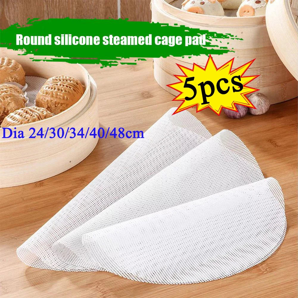 5-Pack Circular Silicone Steamer Mats – Non-Stick, 5 Sizes Silicone Steamer Mat Axl