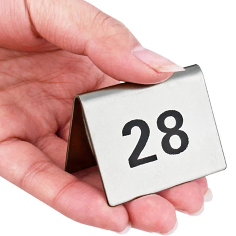 Stainless Steel Tent Table Number Cards 1–100 | Restaurant Table Number Cards Axl 26 to 40