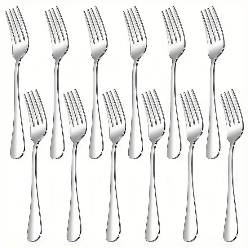 12-Piece Stainless Steel Fork Set – Dinner, Salad & Dessert Flatware Fork Set Axl
