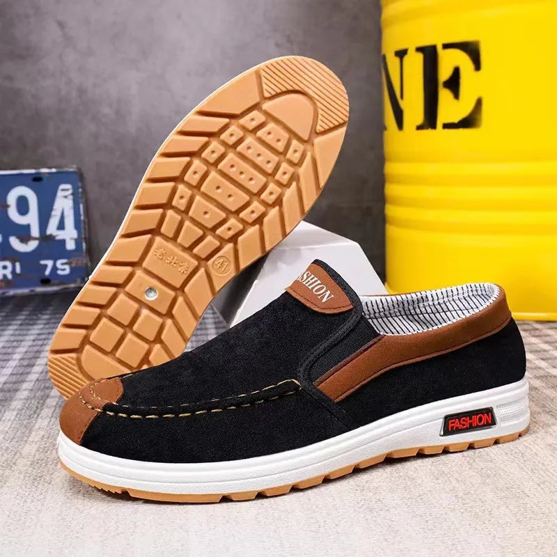 Men's Slip-On Canvas Loafers – Lightweight Non-Slip Casual Shoes Men's Canvas Loafers Axl black 39