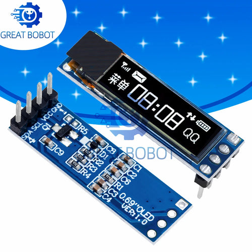 0.69" OLED Display Module SSD1306 96x16 IIC for Arduino OLED Display Module Axl Default Title