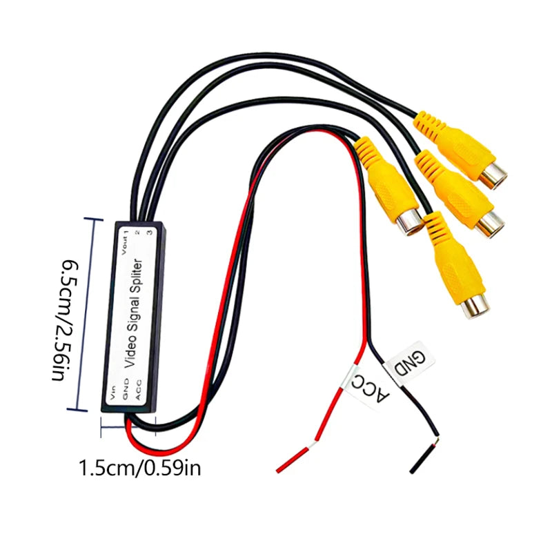 CVBS & AHD 720P Car Video Splitter – 1 In 3 Out Booster Car Video Splitter Axl onesize