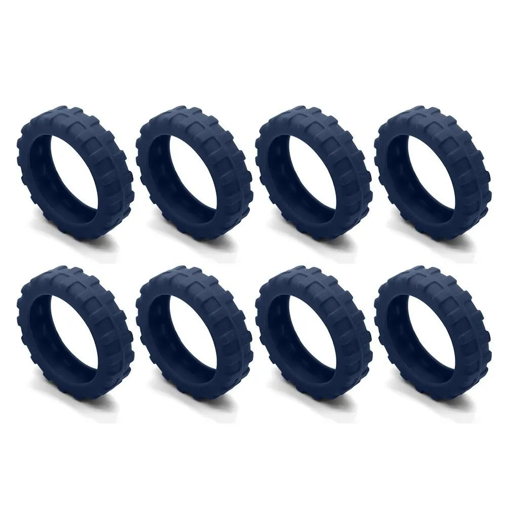 8-Pack Silicone Luggage Wheel Covers – Quiet Caster Protectors Luggage Wheel Covers Axl Blue