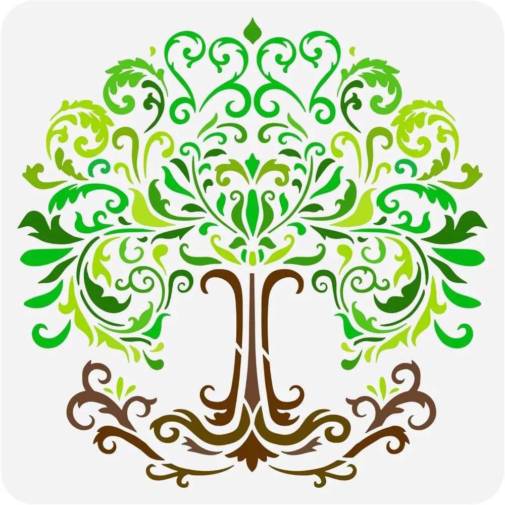 Tree of Life Stencil 11.8" – Reusable Damask DIY Craft Template Craft Stencil Axl
