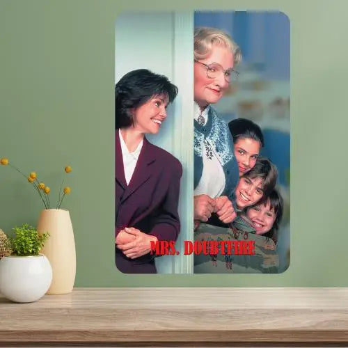 Mrs. Doubtfire Movie Metal Poster Sign – Vintage Wall Decor Metal Wall Sign Axl aluminum sign aluminum 14x20cm