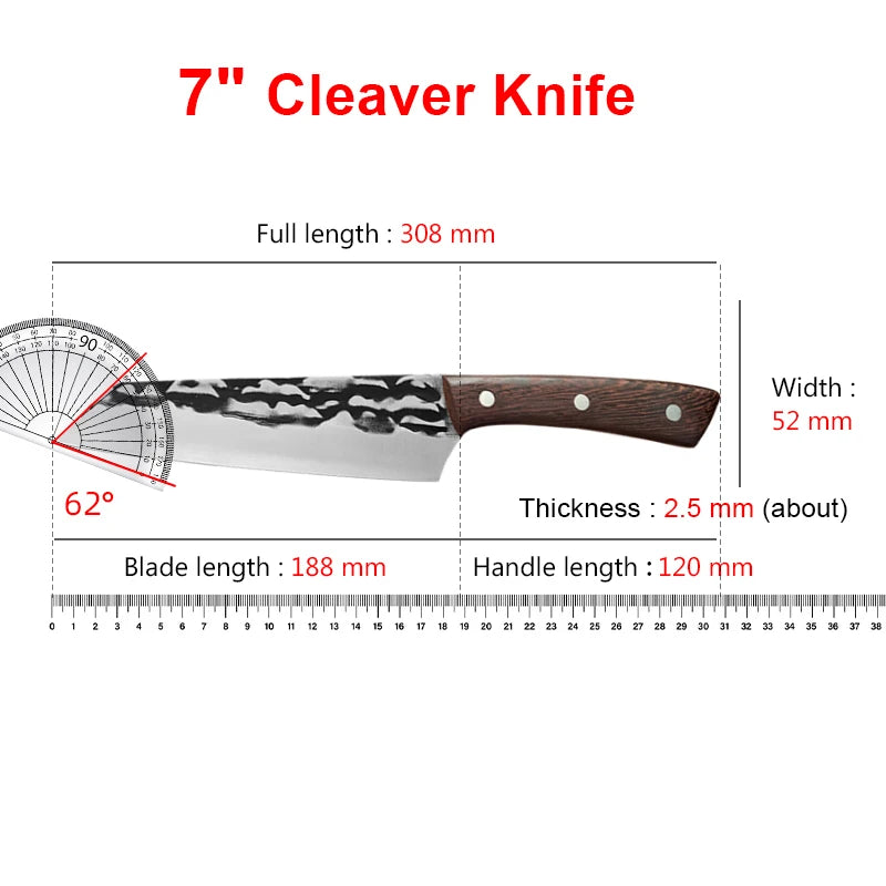 InLeung Meat Cleaver – Sharp Stainless Steel Kitchen Knife Meat Cleaver Knife Axl
