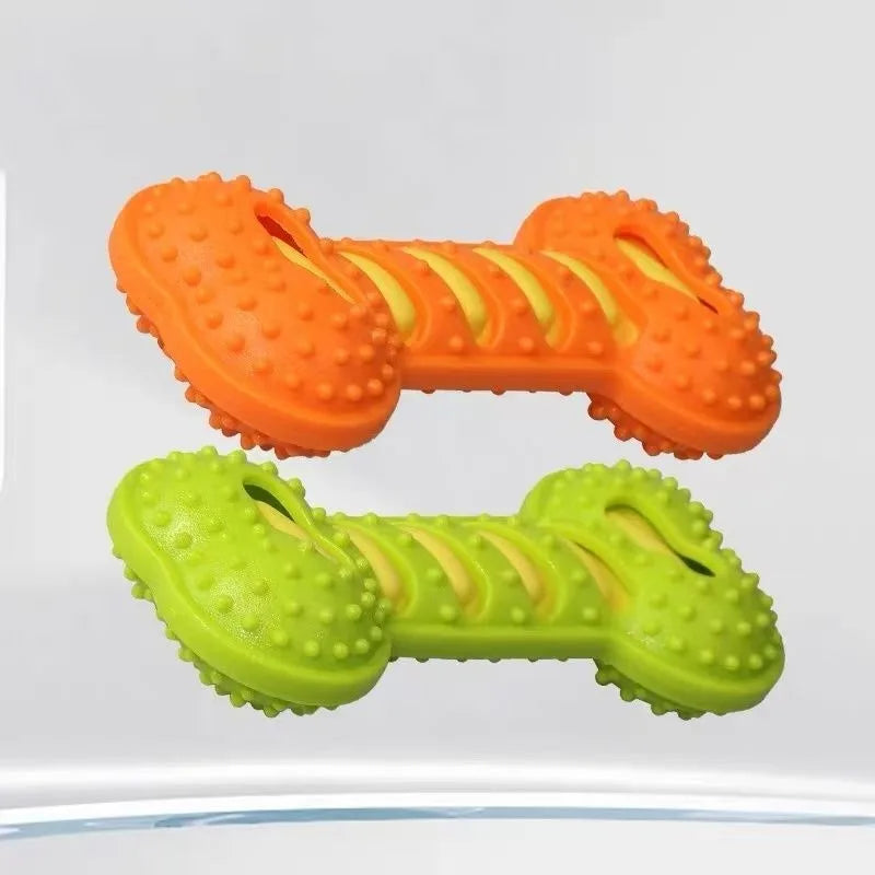 Squeaky Rubber Bone Dog Chew Toy – Bite-Resistant Puppy Stick Dog Chew Toy Axl A-2PCS