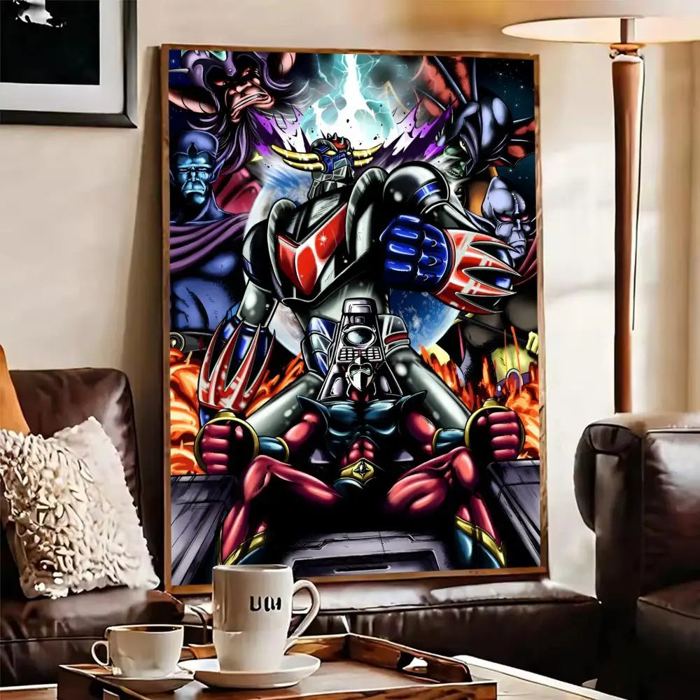 UFO Robot Grendizer Anime Canvas Wall Art Frameless Poster Canvas Wall Art Axl