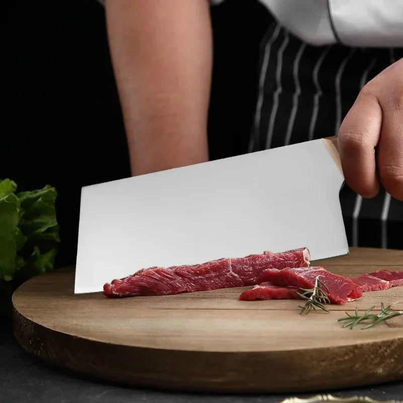 InLeung Stainless Steel Chef's Cleaver Knife – Wood Handle Chef's Cleaver Knife Axl