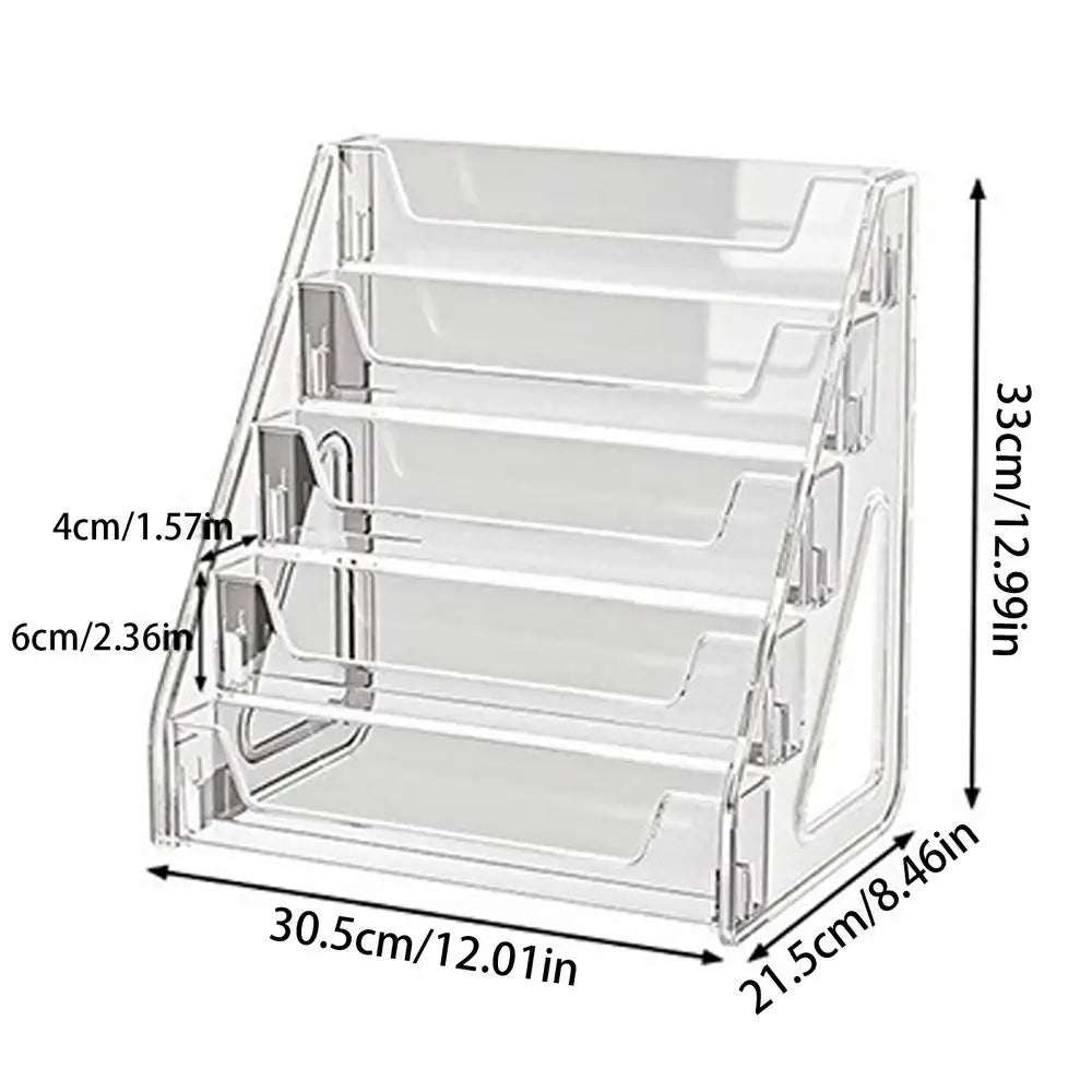 5-Tier Desktop Brochure Holder & Catalog Display Stand Brochure Display Rack Axl As show