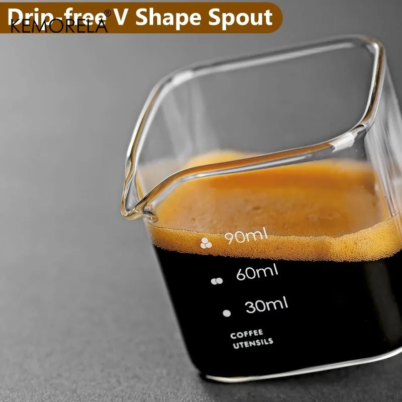 KEMORELA Glass Espresso Cup 90/120ml – Measuring Shot Glass Glass Measuring Cup Axl