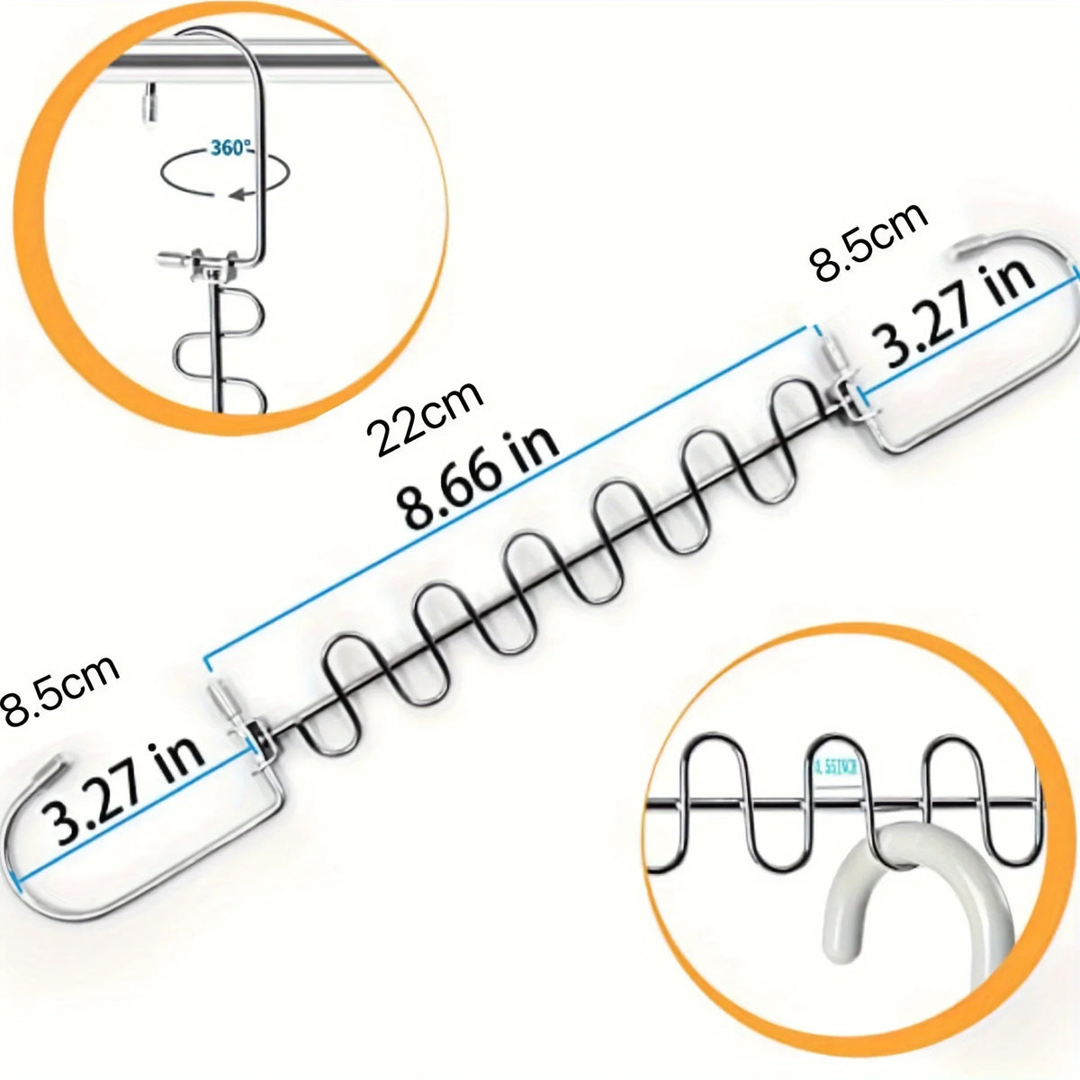 Stainless Steel Cascading Hangers 12-Slot Closet Space Saver Cascading Closet Hangers Axl